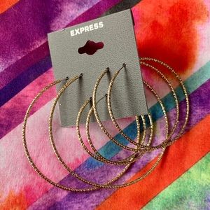 Express Gold Tone Hoops 3pack 🌟